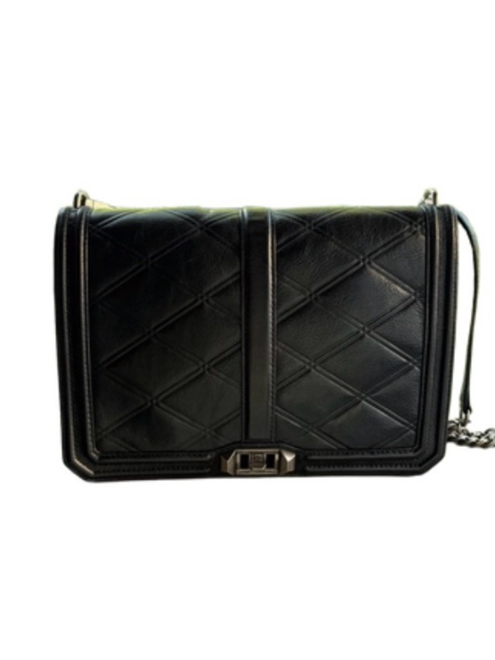 Rebecca Minkoff Black Quilted Crossbody Bag with Chain Strap